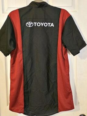 Red Kap Toyota Technician Short Sleeve Shirt Black & Red Size Medium